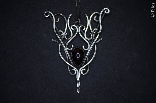 Sterling Silver Garnet Elven Necklace