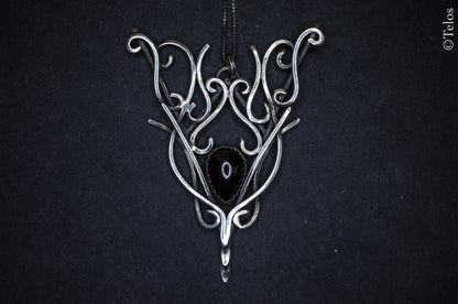 Sterling Silver Garnet Elven Necklace