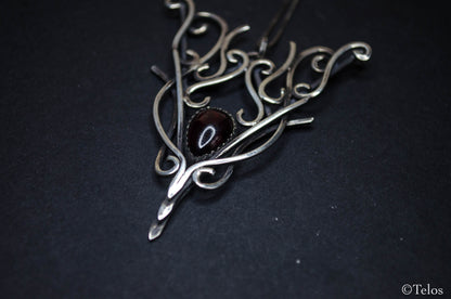 Sterling Silver Garnet Elven Necklace